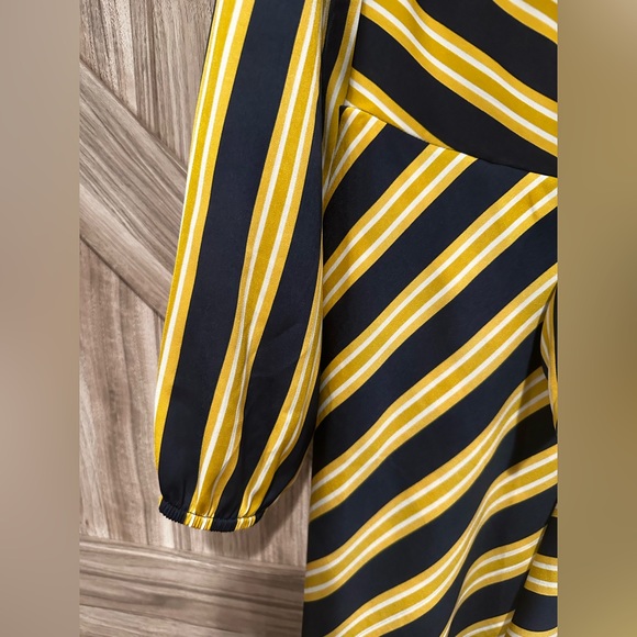 Striped Satin Tie Front Dress - Picture 3 of 5